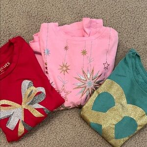 Crewcuts Kids Long Sleeve Tees - Red, Pink, Teal